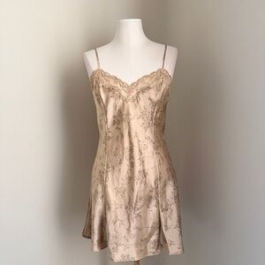 NWT Victoria Secret RARE 2004 Y2K Gold Floral Slip Dress size M